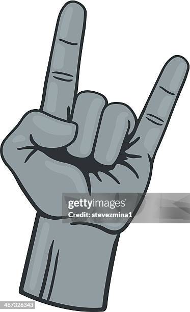 stockillustraties, clipart, cartoons en iconen met rocker hand - rock'n roll