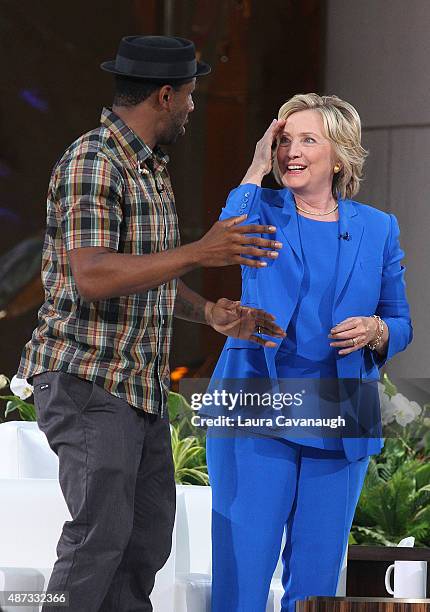 Stephen "tWitch" Boss and Hillary Clinton attend "The Ellen DeGeneres Show" Season 13 bi-coastal premiere at Rockefeller Center on September 8, 2015...