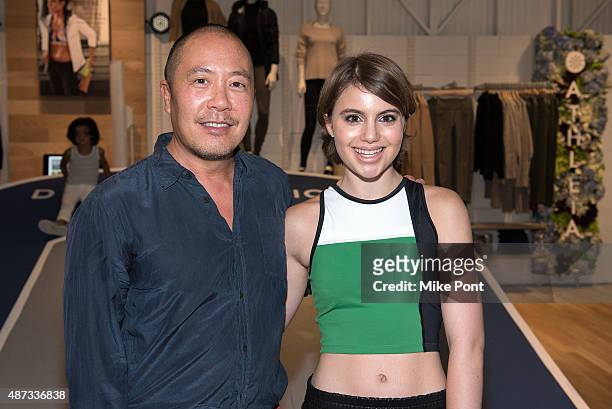 Designer Derek Lam and Actress Sami Gayle attend the Derek Lam 10C Athleta launch party at the Athleta Flagship store on September 8, 2015 in New...