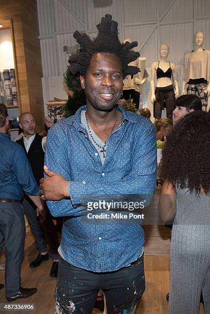 Artist Bradley Theodore attends the Derek Lam 10C Athleta launch party at the Athleta Flagship store on September 8, 2015 in New York City.