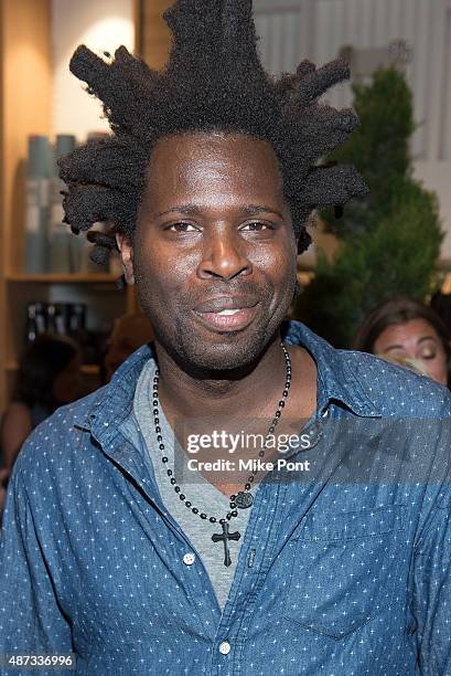 Artist Bradley Theodore attends the Derek Lam 10C Athleta launch party at the Athleta Flagship store on September 8, 2015 in New York City.