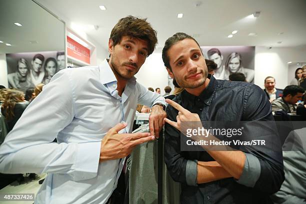 Andres Velencoso and Alosian Vivancos during the opening event of the new store of Joe Fresh at Palacio de Hierro on September 08, 2015 in Mexico...