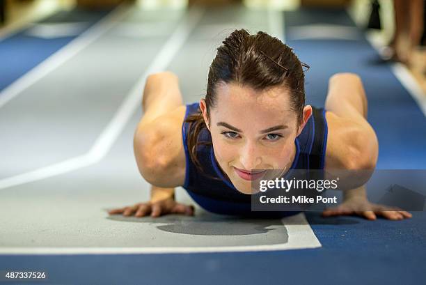 Model poses during the Derek Lam 10C Athleta launch party at the Athleta Flagship store on September 8, 2015 in New York City.