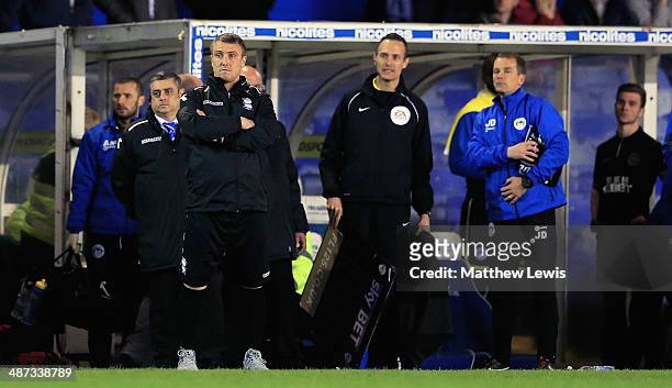 Lee Clark, manager of Birmingham City looks on during the Sky Bet Championship match between Birmingham City and Wigan Athletic at St Andrews Stadium...
