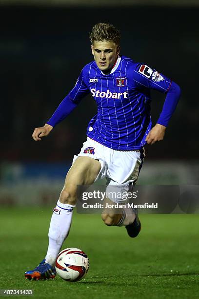 Brad Potts of Carlisle United in action during the Sky Bet League One match between Crawley Town and Carlisle United at The Checkatrade.com Stadium...