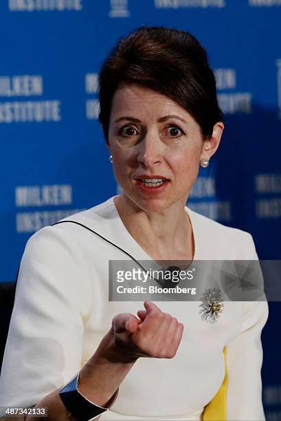 Helena Morrissey, chief executive officer of Newton Investment Management, speaks at the annual Milken Institute Global Conference in Beverly Hills,...