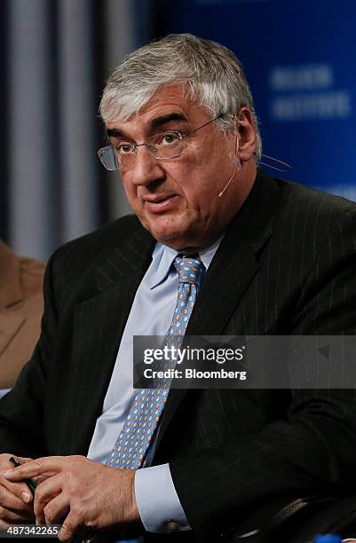 Michael Hintze, chief executive officer CQS Management Ltd., speaks at the annual Milken Institute Global Conference in Beverly Hills, California,...