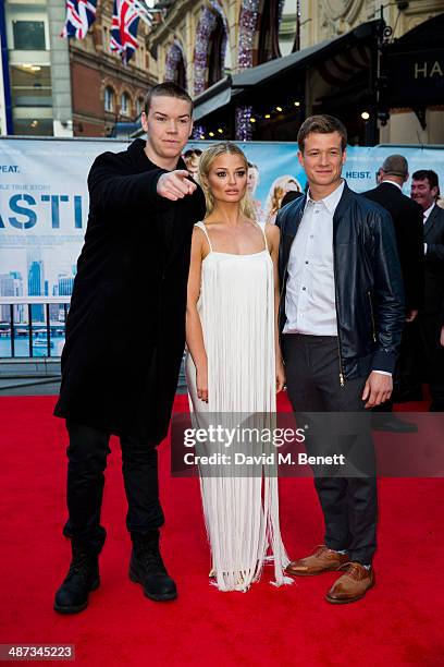 Will Poulter, Emma Rigby and Ed Speleers attend the UK Premiere of "Plastic" at the Odeon West End on April 29, 2014 in London, England.