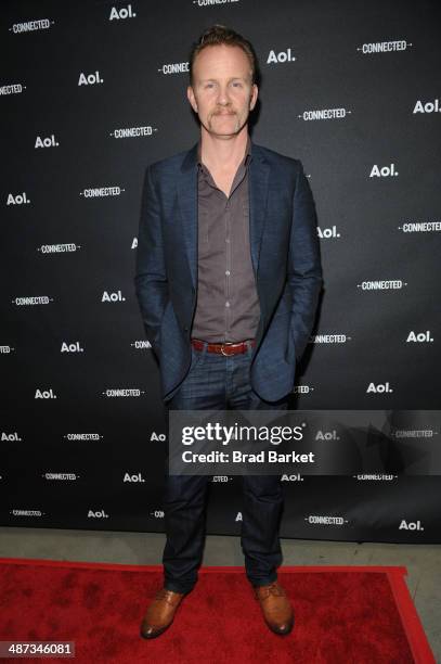 Filmmaker Morgan Spurlock attends the 2014 AOL NewFronts at Duggal Greenhouse on April 29, 2014 in New York, New York.