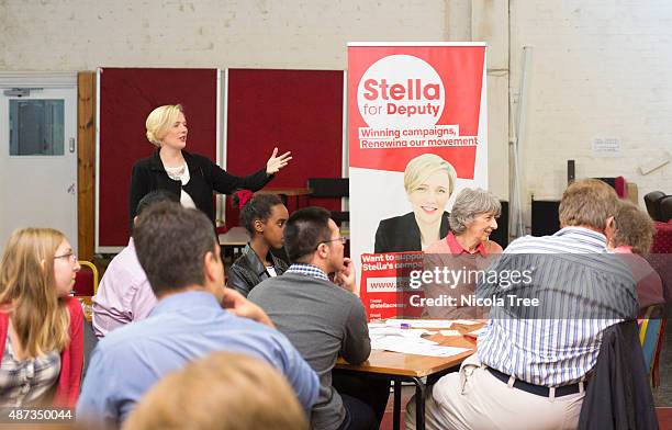 Labour MP Stella Creasy and Labour Deputy Leader hopeful talks at a Fight Back Club, Training For Campaigns event at the St Pancras Community...