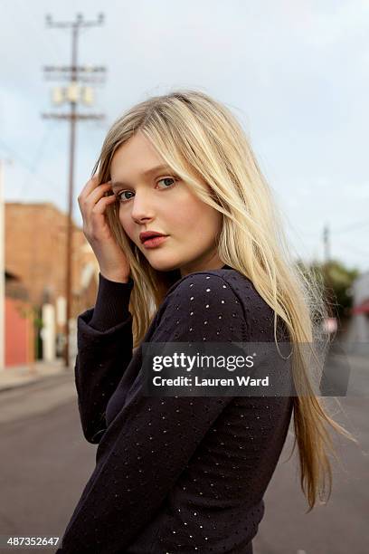 Actress Sophie Kennedy Clark is photographed for Aritzia Magazine on November 11, 2013 in Los Angeles, California.