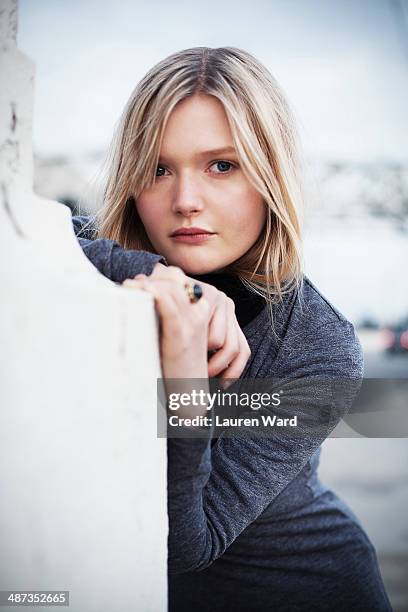 Actress Sophie Kennedy Clark is photographed for Aritzia Magazine on November 11, 2013 in Los Angeles, California.