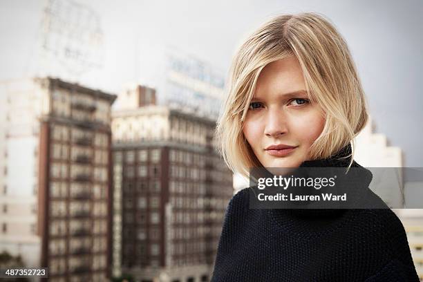 Actress Sophie Kennedy Clark is photographed for Aritzia Magazine on November 11, 2013 in Los Angeles, California. PUBLISHED IMAGE.