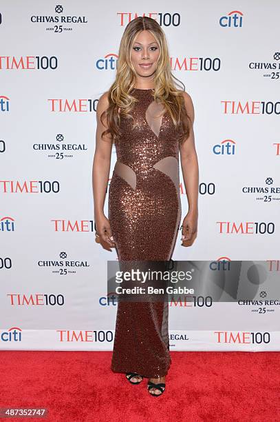 Actress Laverne Cox attends the TIME 100 Gala, TIME's 100 most influential people in the world, at Jazz at Lincoln Center on April 29, 2014 in New...