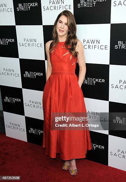 Actress Lily Rabe arrives for the Premiere Of Bleecker Street Media's "Pawn Sacrifice" held at Harmony Gold Theatre on September 8, 2015 in Los...