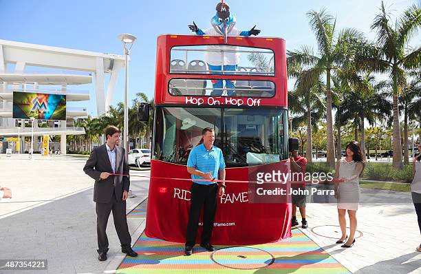 Jeff Conine seen as the Ride of Fame Inducts 1st Miami Honoree Jeff Conine as part of worldwide expansion at Marlins Park on April 29, 2014 in Miami,...