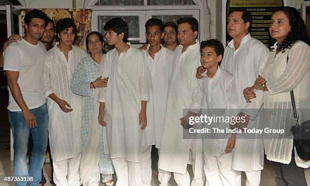 Vijeta Pandit, Jatin-Lalit at the prayer of Aadesh Shrivastava in Mumbai.