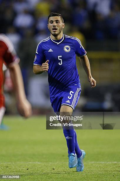 Sead Kolasinac of Bosnia and Herzegovina during the UEFA Euro 2016 qualifying match between Belgium and Bosnia and Herzegovina on September 3, 2015...