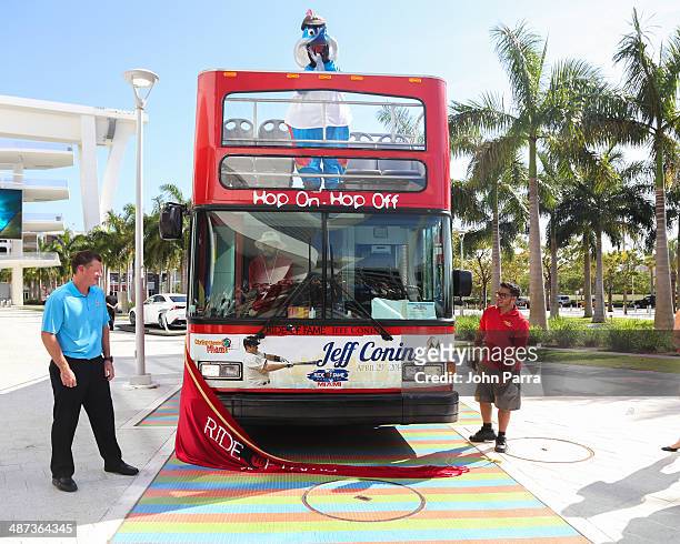 Jeff Conine seen as the Ride of Fame Inducts 1st Miami Honoree Jeff Conine as part of worldwide expansion at Marlins Park on April 29, 2014 in Miami,...
