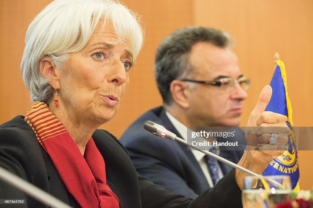 International Monetary Fund Managing Director Christine Lagarde Visits Tunisia