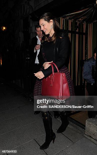 Kelly Brook is seen on February 13, 2013 in London, United Kingdom.