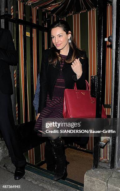 Kelly Brook is seen on February 13, 2013 in London, United Kingdom.