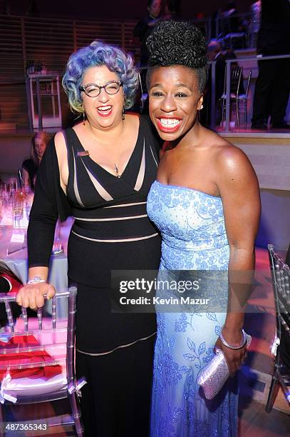 Jenji Kohan and Uzo Aduba attend the TIME 100 Gala, TIME's 100 most influential people in the world at Jazz at Lincoln Center on April 29, 2014 in...