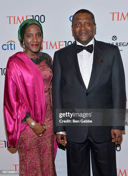 Halima Dangote and Honoree Aliko Dangote attend the TIME 100 Gala, TIME's 100 most influential people in the world, at Jazz at Lincoln Center on...