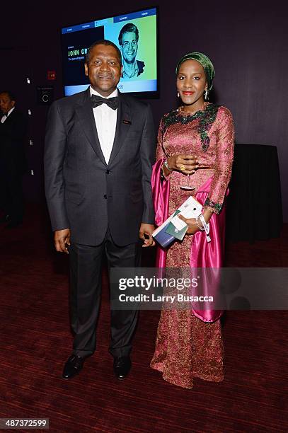 Honoree Aliko Dangote and Halima Dangote attend the TIME 100 Gala, TIME's 100 most influential people in the world, at Jazz at Lincoln Center on...