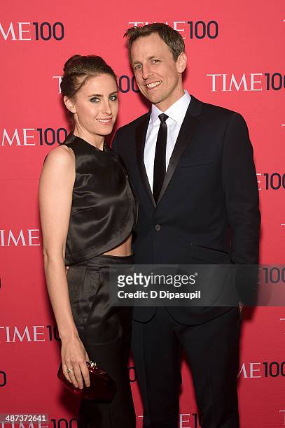 Seth Meyers and wife Alexi Ashe attend the 2014 Time 100 Gala at Frederick P. Rose Hall, Jazz at Lincoln Center on April 29, 2014 in New York City.