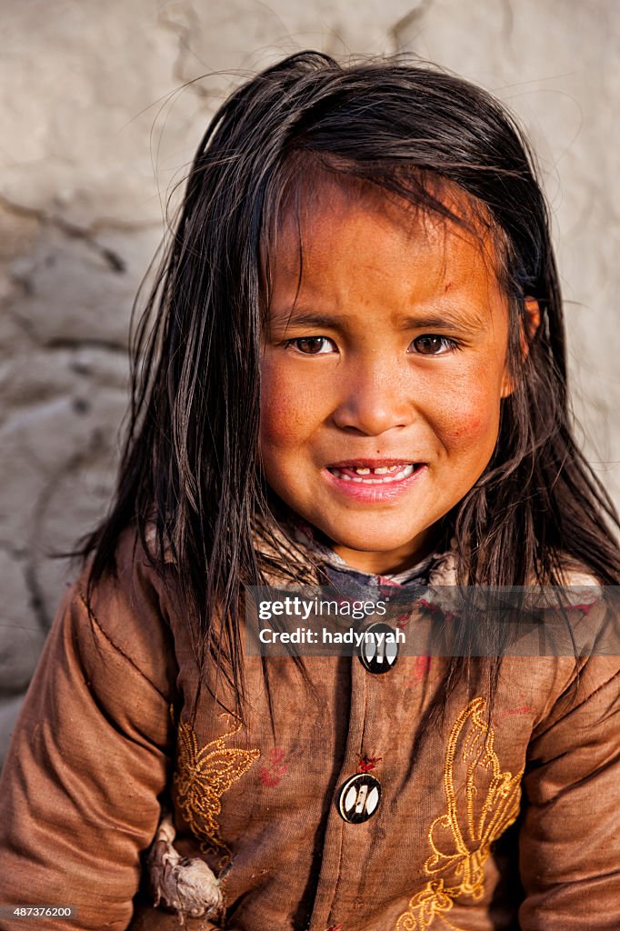 Portrait Of Young Sherpa Girl In Everest Region High-Res Stock Photo