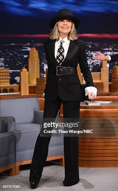 Diane Keaton visits "The Tonight Show Starring Jimmy Fallon" at Rockefeller Center on April 29, 2014 in New York City.