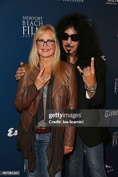 Regina Russell and Frankie Banali attend the 2014 Newport Beach Film Festival World Premiere of yhe Quiet Riot documentary "Well Now You're Here,...