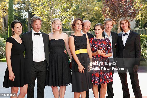 Actor Dominique Leborne and director Samuel Collardey, screenwriter Catherine Paille, producer Gregoire Debailly and guests attend a premiere for...