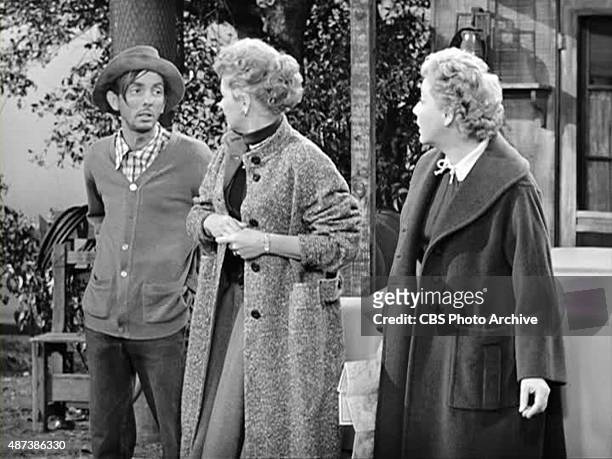 Aaron Spelling guest starring in I Love Lucy on the episode "Tennessee Bound." From left: Aaron Spelling, Lucille Ball as Lucy Ricardo and Vivian...