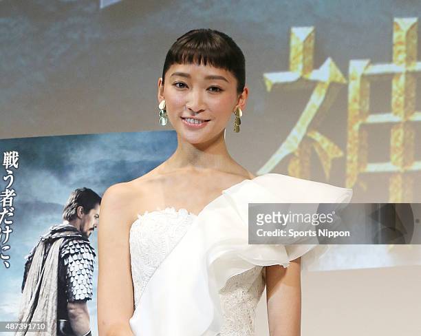 Actress Anne Watanabe attends the PR event of 'Exodus-Gods and Kings' on January 16, 2015 in Tokyo, Japan.