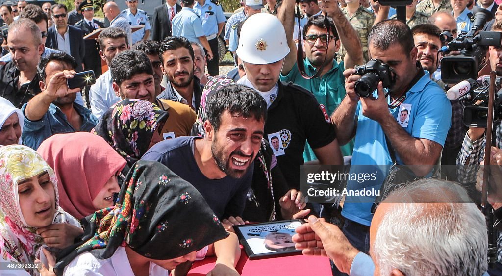 Funeral of police officer martyred by PKK terrorists' bombing attacak in Turkey