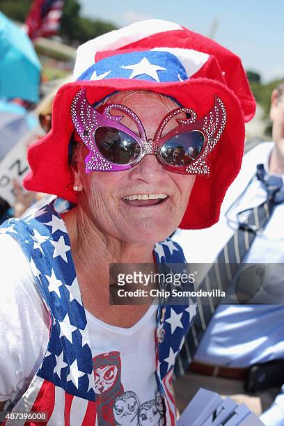 Tea Party supporters gather on the West Front Lawn for a rally against the Iran nuclear deal at the U.S. Capitol September 9, 2015 in Washington, DC....