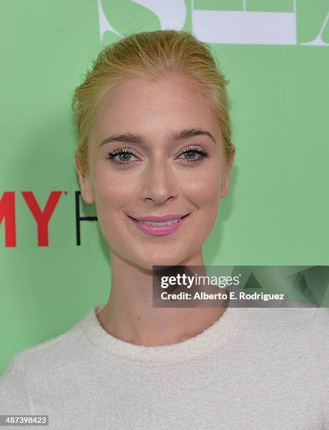 Actress Caitlin Fitzgerald arrives to an exclusive conversation with the cast of Showtime's "Masters Of Sex" at Leonard H. Goldenson Theatre on April...