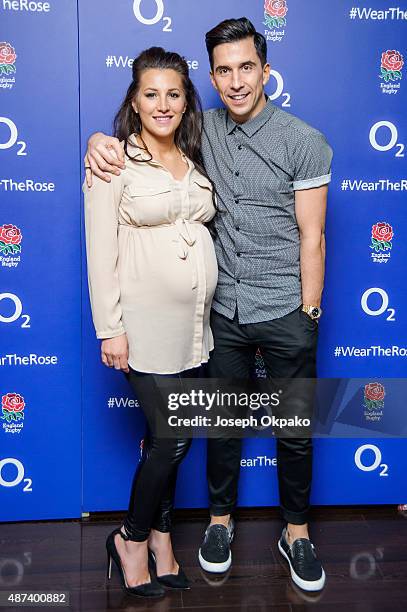 Lindsey Cole and Russell Kane attend Wear The Rose Live at The O2 Arena on September 9, 2015 in London, England.