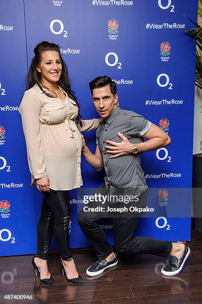 Lindsey Cole and Russell Kane attend Wear The Rose Live at The O2 Arena on September 9, 2015 in London, England.