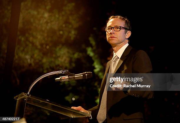 Richard Lovett, CAA President speaks onstage during the Communities In Schools of Los Angeles Gala 2014, Presented By CAA And EIF on April 29, 2014...