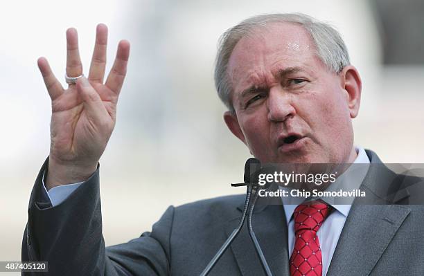 Republican presidential candidate Jim Gilmore addresses a rally against the Iran nuclear deal on the West Lawn of the U.S. Capitol September 9, 2015...