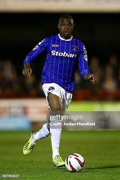 David Amoo of Carlisle United in action during the Sky Bet League One match between Crawley Town and Carlisle United at The Checkatrade.com Stadium...