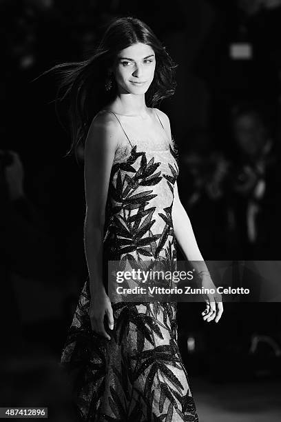 Elisa Sednaoui attends a premiere for 'De Palma' And 'Jaeger-LeCoultre Glory to the Filmmaker 2015 Award' during the 72nd Venice Film Festival at...