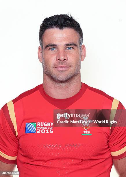 Mike Phillips of Wales poses for a portrait during the Wales Rugby World Cup 2015 squad photo call on September 9, 2015 in Cardiff, Wales.