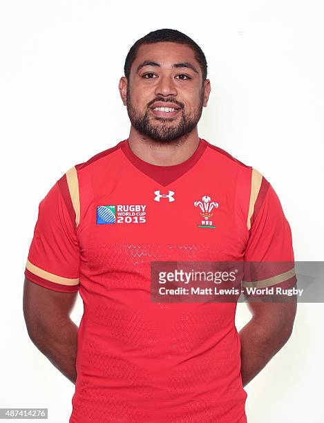 Taulupe Faletau of Wales poses for a portrait during the Wales Rugby World Cup 2015 squad photo call on September 9, 2015 in Cardiff, Wales.