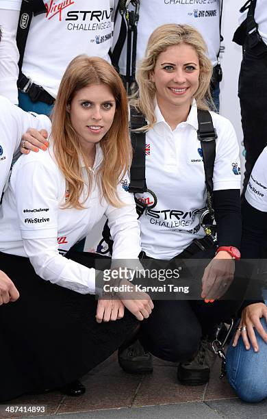 Princess Beatrice and Holly Branson attend a photocall to launch the Virgin STRIVE Challenge held at the 02 Arena on April 30, 2014 in London,...
