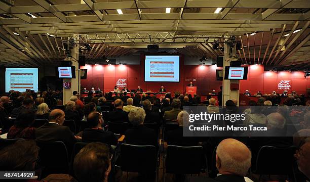 General view during the Assicurazioni Generali S.p.A. Shareholders General Meeting on April 30, 2014 in Trieste, Italy. The Assicurazioni Generali...