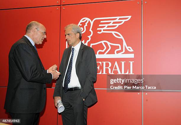 Generali Group Mario Greco and Chief Insurance Officer of Generali Group Sergio Balbinot attend the Assicurazioni Generali S.p.A. Shareholders...